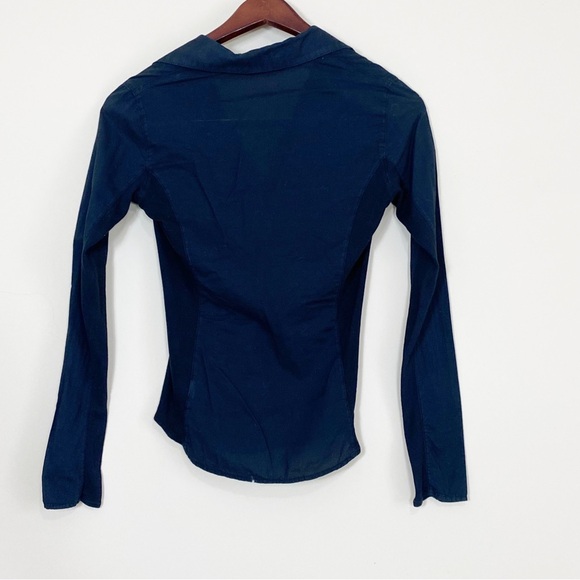 James Perse Business Office Corporate Long Sleeve Button  Top Blck Top Size S - Picture 7 of 11